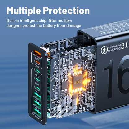 Power Up Fast with the 150W Multi-Port USB Charger – Ideal for Xiaomi, iPhone, Samsung, and Huawei!
