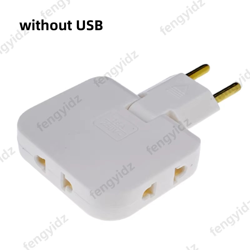 Transform Your Travel Experience with the 3-in-1 Foldable EU Power Socket Plug Adapter - US to EU Converter
