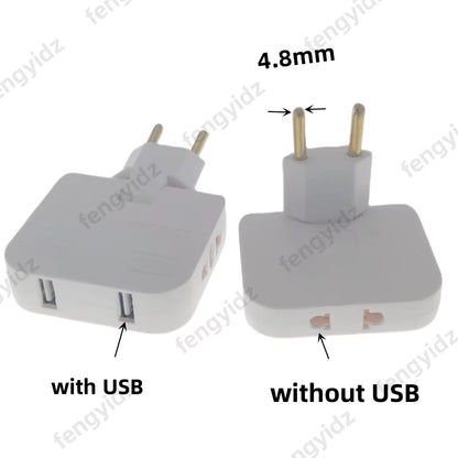 Transform Your Travel Experience with the 3-in-1 Foldable EU Power Socket Plug Adapter - US to EU Converter