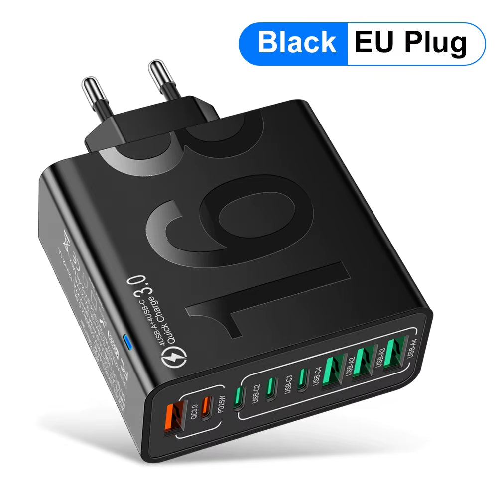 Power Up Fast with the 150W Multi-Port USB Charger – Ideal for Xiaomi, iPhone, Samsung, and Huawei!