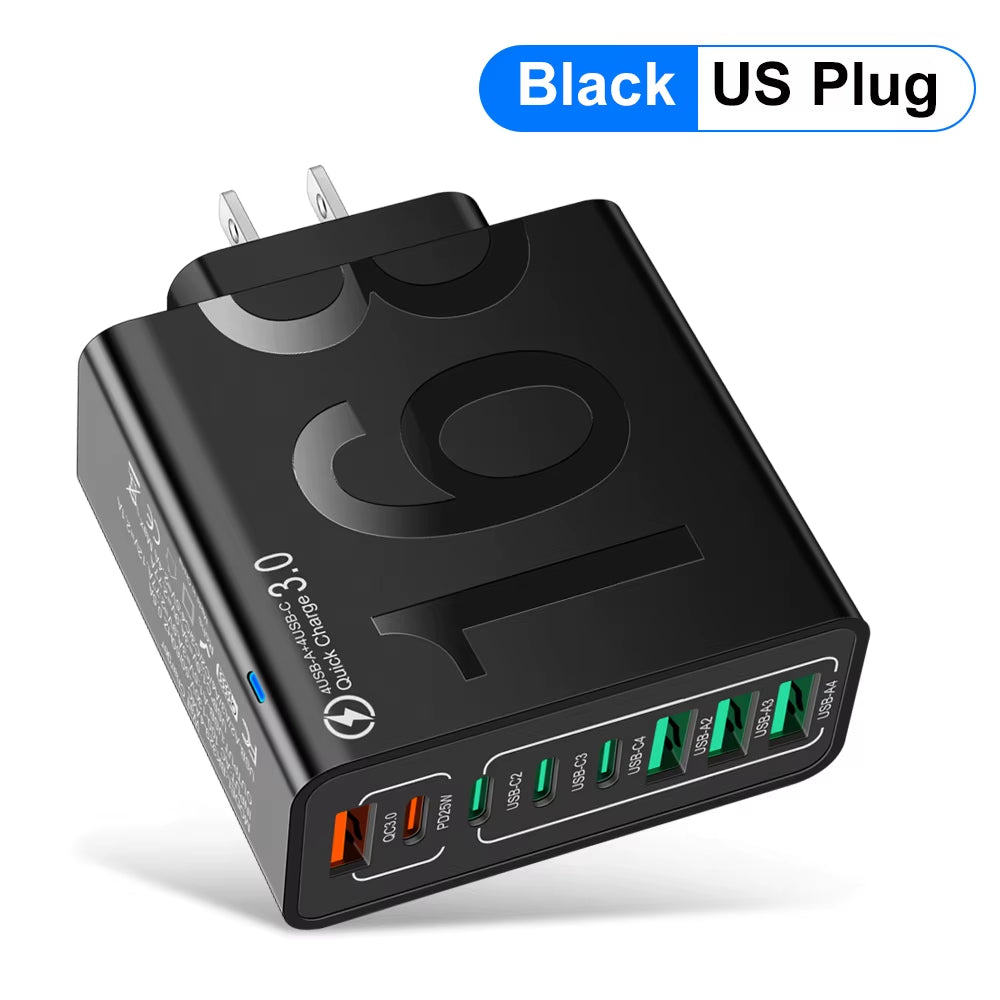 Power Up Fast with the 150W Multi-Port USB Charger – Ideal for Xiaomi, iPhone, Samsung, and Huawei!