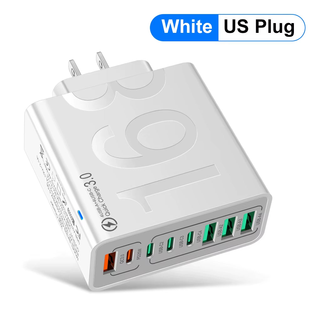 Power Up Fast with the 150W Multi-Port USB Charger – Ideal for Xiaomi, iPhone, Samsung, and Huawei!