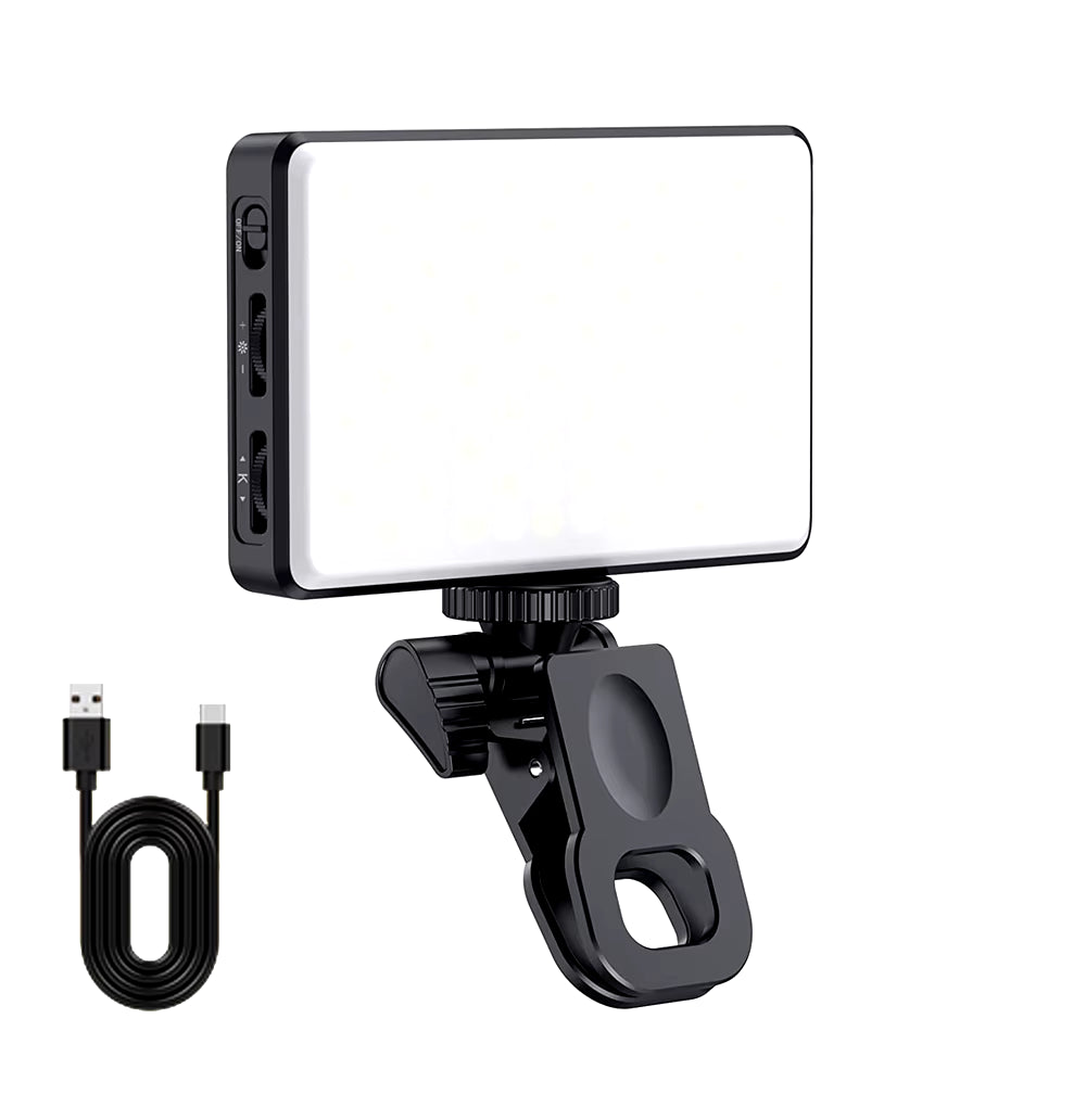 Illuminate Your Selfies: 120 LED Rechargeable Clip-On Video Light for Perfect Content Creation