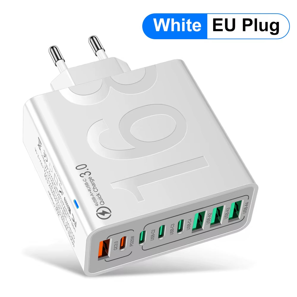 Power Up Fast with the 150W Multi-Port USB Charger – Ideal for Xiaomi, iPhone, Samsung, and Huawei!