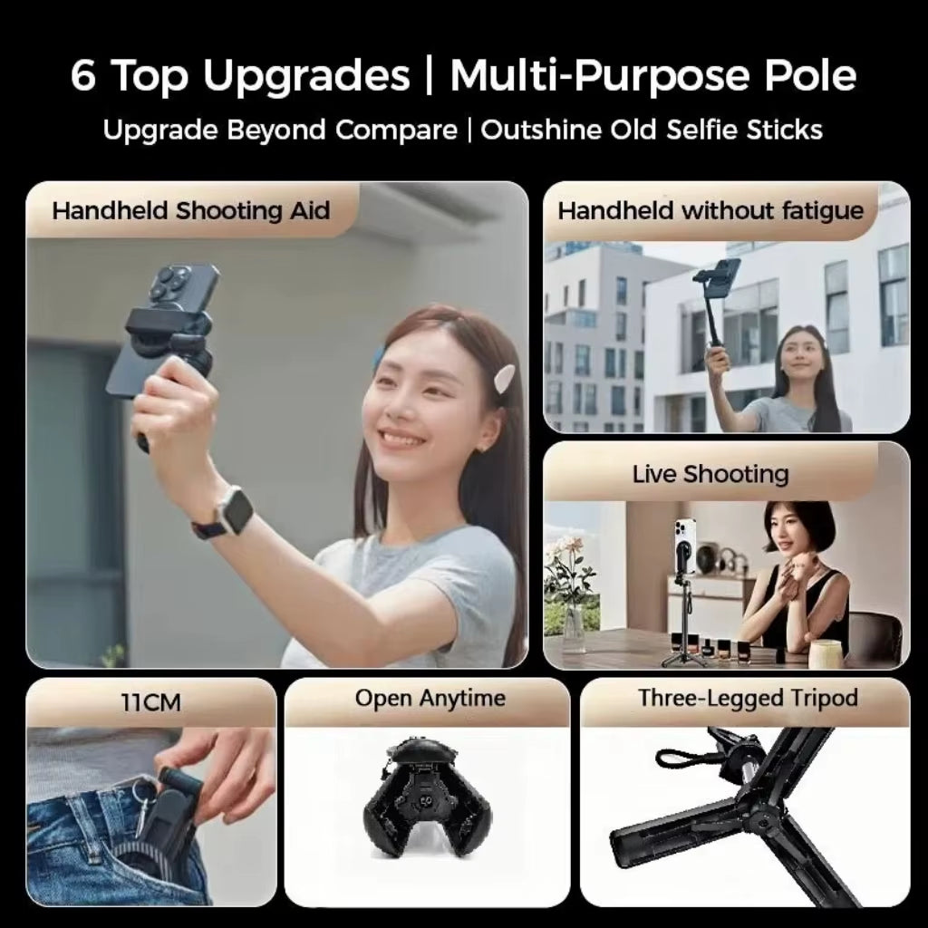 Versatile 4-in-1 Magnetic Tripod & Selfie Stick for Effortless Photography