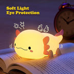 Adorable Axolotl Silicone Night Light – Rechargeable Touch-Control Lamp for Cozy Nights