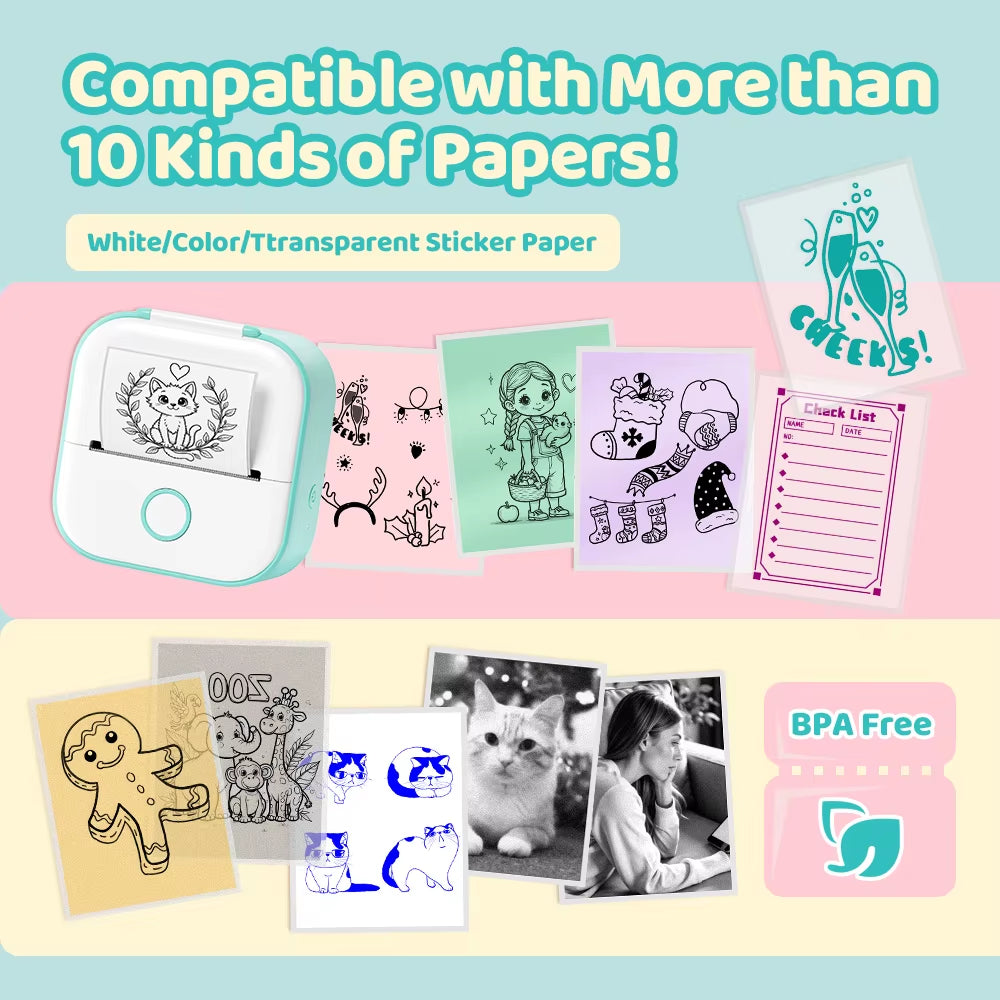 Phomemo T02 Mini Bluetooth Thermal Printer – Your Portable Solution for Stickers and Labels