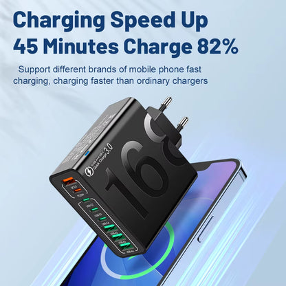 Power Up Fast with the 150W Multi-Port USB Charger – Ideal for Xiaomi, iPhone, Samsung, and Huawei!
