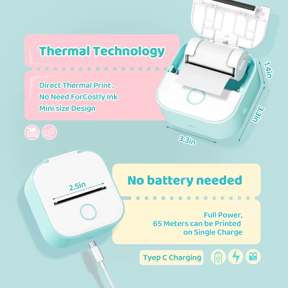 Phomemo T02 Mini Bluetooth Thermal Printer – Your Portable Solution for Stickers and Labels